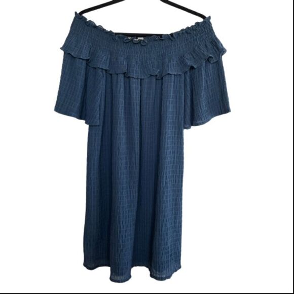 Symphony ~ Admiral Blue Smocked dress ~ size S - Picture 1 of 5